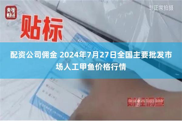 配资公司佣金 2024年7月27日全国主要批发市场人工甲鱼价格行情